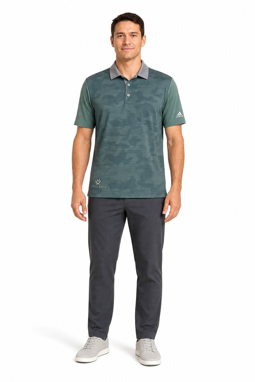 Adidas clima lite polo size large green camo with club logo EUC
